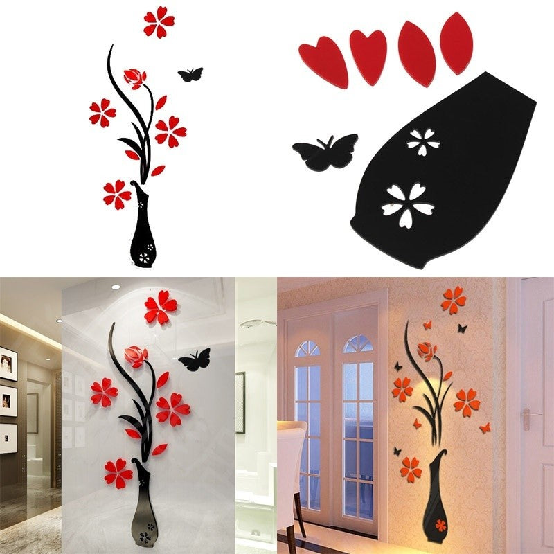 3D Mirror Flower Decal