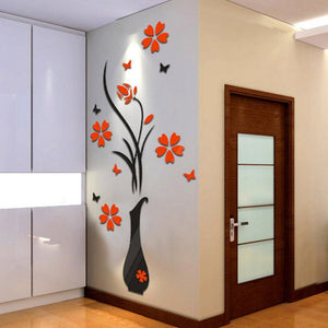3D Mirror Flower Decal